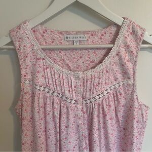 Eileen West Pink Floral Sleeveless Short Gown Never Worn